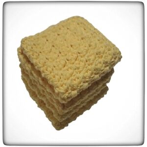 Handmade Cotton Dish Wash Cloth Set of 4-Yellow